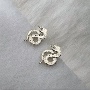 14k solid Gold snake earrings